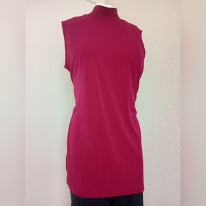 Sleeveless Mock Neck Top - Red